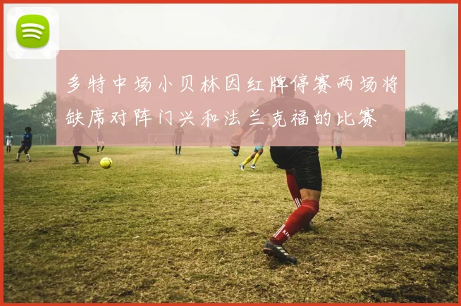 多特中场小贝林因红牌停赛两场将缺席对阵门兴和法兰克福的比赛